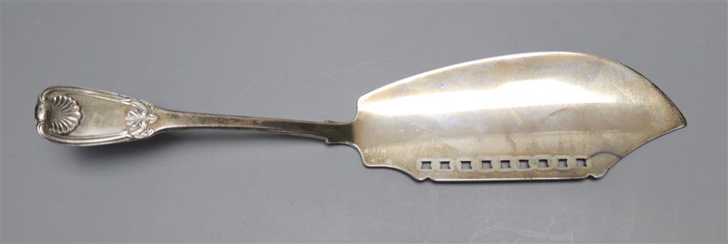 A George III Scottish pierced silver fish slice, Robert Gray & Son, Glasgow, 1826, 29.3cm, 4oz.